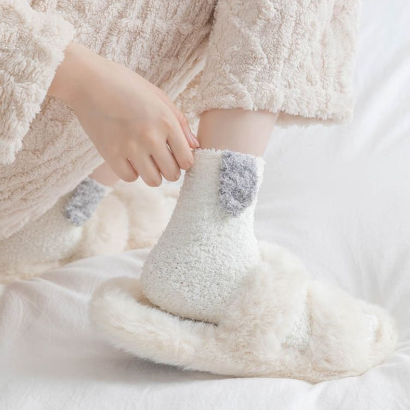 Tai thỏ 3D Nhật Bản Vớ Velvet cho Girls's Home Half Velvet Slound Tai thỏ 3D Nhật Bản Vớ Velvet cho Girls's Home Half Velvet Slound