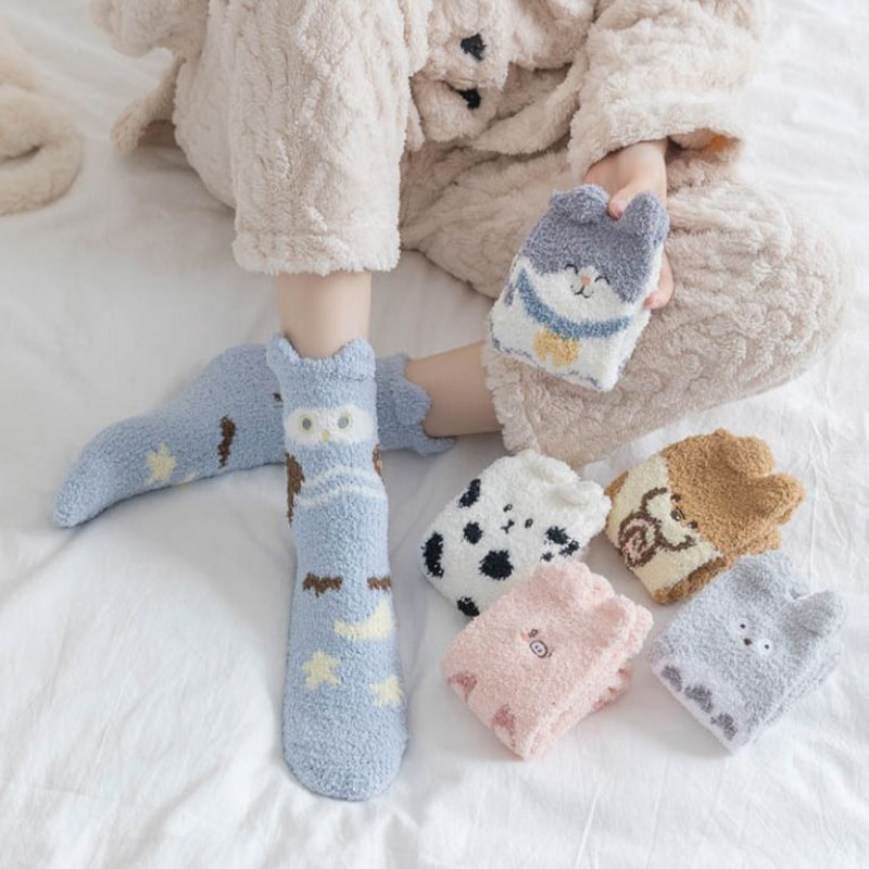 Vớ lông cừu san hô, vớ giữa trẻ em, vớ ngủ dày và mùa đông