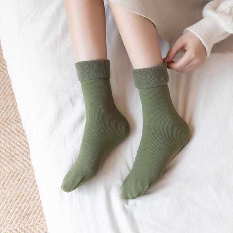 Vớ cho trẻ em, đế giữa, sọc dọc mùa thu và mùa đông, vớ Cashmere giả, đồng nhung dày đặc của nam giới, nam và nữ