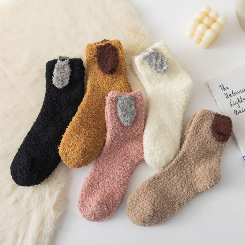 Tai thỏ 3D Nhật Bản Vớ Velvet cho Girls's Home Half Velvet Slound Tai thỏ 3D Nhật Bản Vớ Velvet cho Girls's Home Half Velvet Slound