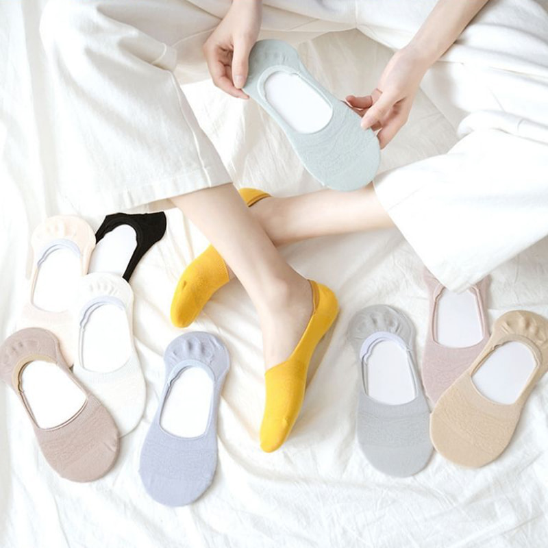 Vớ thuyền phụ nữ màu rắn với vớ rỗng